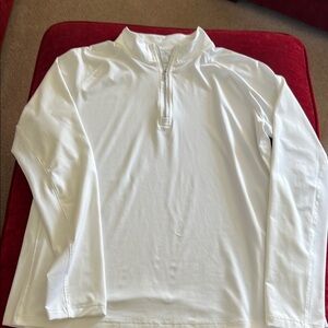 White Quarter-Zip Pullover by Lady Hagen.  Sz XL  polyester with Spandex